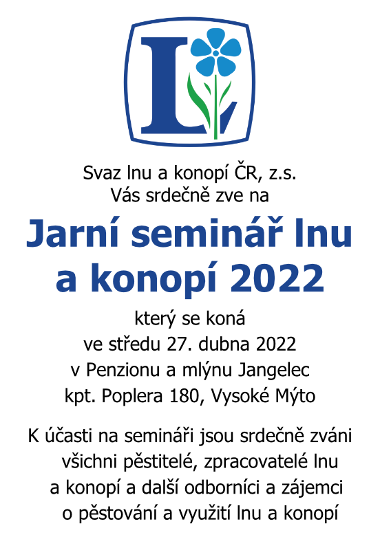 Jarní seminář lnu a konopí 2022-04-27