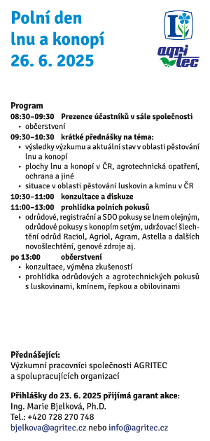 Polní den lnu a konopí (26. 6. 2025) program