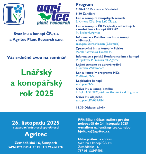 Lnářský a konopářský rok - 26. 11. 2025 - pozvánka